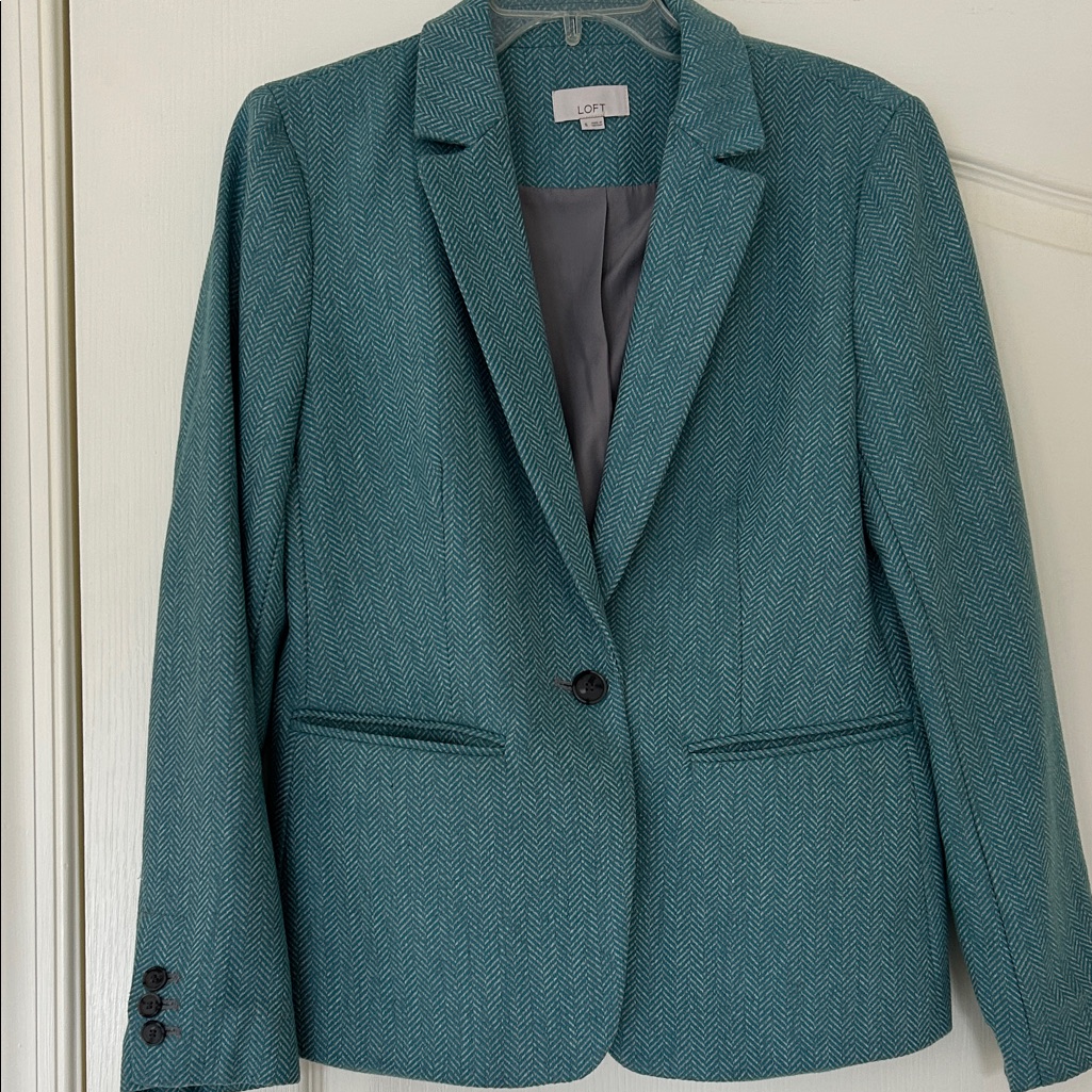 Loft Women's Textured Teal Blazer
